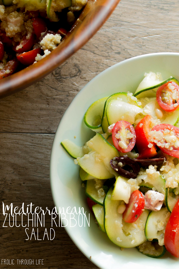 Mediterranean Zucchini Ribbon Salad - Frolic Through Life