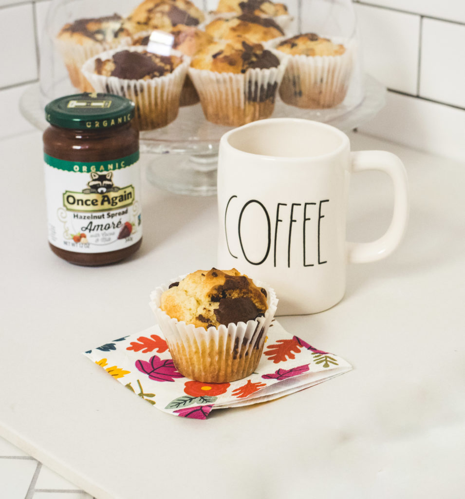 Chocolate Chip Hazelnut Swirl Muffins