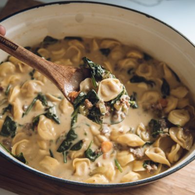 Creamy Sausage and Tortellini Soup